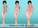 Sims 3 — Swimsuit with butterfly by Justice_Fren by Justice_Fren2 — Clothes in 1 recolors,EA mesh,Recolorable,Launcher