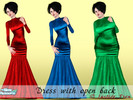 Sims 3 — Dress with open back by Justice_Fren by Justice_Fren2 — Clothes in 1 recolors,EA mesh,Recolorable,Launcher
