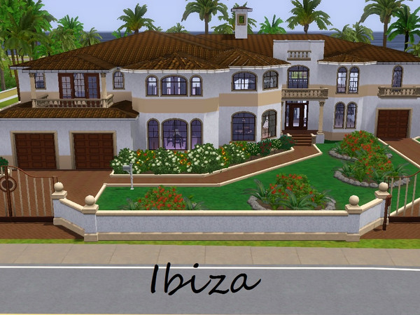 Sims 3 — Ibiza by slsaul — Large Spanish style villa for the rich sims. Ground floor consists of open plan