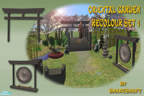Sims 2 — Oriental Garden - Recolour Set 1 by Shakeshaft — A recolour of my Oriental Garden Set,with stone textures....