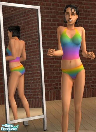 Sims 2 — Rainbow Swimwear - Individual Item by becboobear — Matching rainbow swimwear for mothers and daughters of all