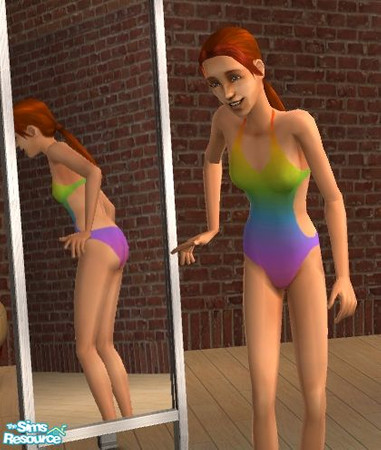 Sims 2 — Rainbow Swimwear - Individual Item by becboobear — Matching rainbow swimwear for mothers and daughters of all