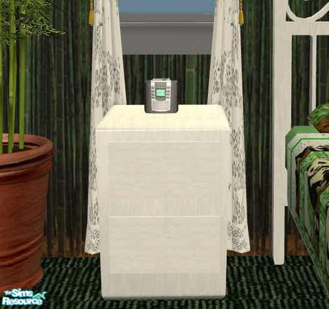 Sims 2 — Panda Bedroom - Nightstand by Riverwillows — Lovely white nightstand. Part of the Panda Bedroom by Riverwillows