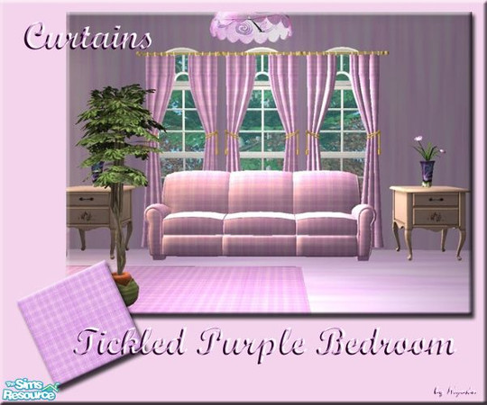 Sims 2 — Tickled Purple Bedroom - Curtain by Alyosha — Third recolor, this time, a wonderful purple! Make your sims happy