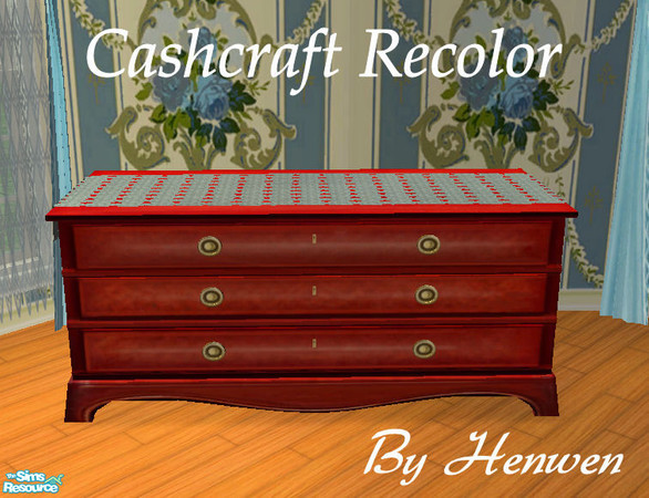 Sims 2 — Rose Cherry Sideboard Recolor by Henwen — Recolor of Cashcraft\'s \"Roselynde\" sideboard in cherry