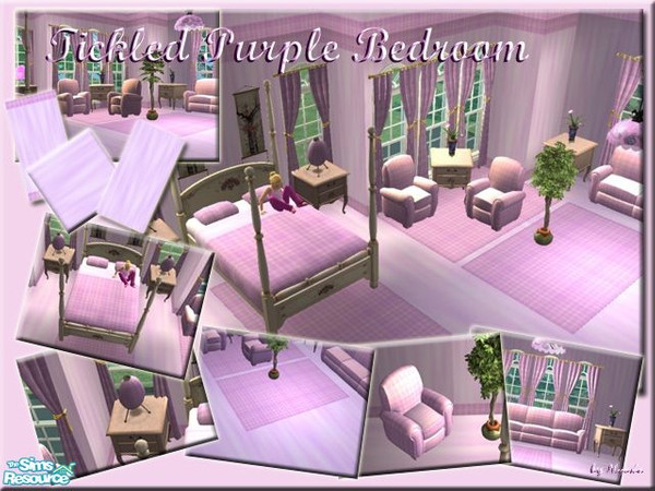 Sims 2 — Tickled Purple Bedroom by Alyosha — Third recolor, this time, a wonderful purple! Make your sims happy in this