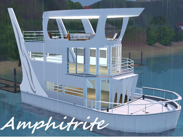 Sims 3 — Amphitrite by Deb-L2 — Named after the sea-goddess and wife of Poseidon. She is a furnished 4 level boat. With 1