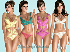 Sims 3 — ~ Godess Drape Swimsuit Set ~ by Cleotopia — A lovely new set for your sexy sim godesses to show their hot body