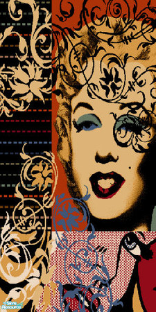 Sims 2 — Pop Art Marylin Monroe Wall #2 by Hanefcik — Have You ever dreamed of having some Hollywood Goddess in Your own