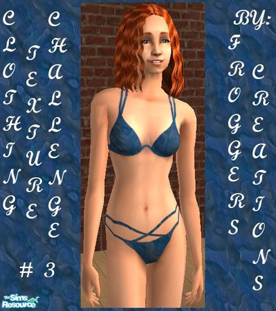 Sims 2 — Clothing Texture Challenge # 3 - blue 2 piece bathing suit by frogger1617 — Textures by Bortai_Degera