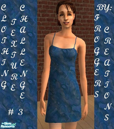 Sims 2 — Clothing Texture Challenge # 3- Blue dress by frogger1617 — Texture by Bortai_Degera.