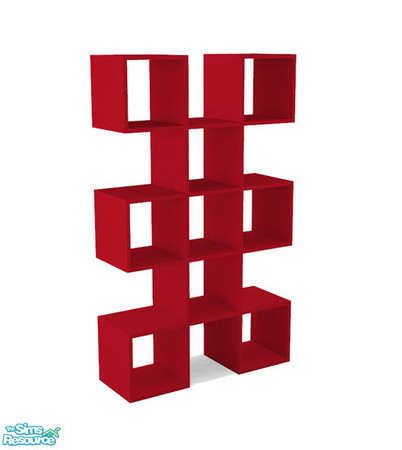 Sims 2 — Mondrian - Shelf Red Recolor by Murano — Your Sims can use this shelf as a bookshelf.