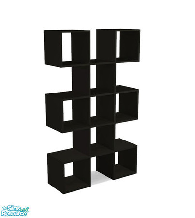 Sims 2 — Mondrian - Shelf Black Recolor by Murano — Your Sims can use this shelf as a bookshelf.