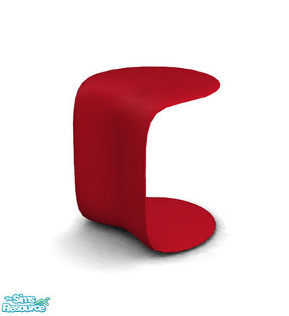 Sims 2 — Mondrian - Side Table Red Recolor by Murano — Red plastic side table in contemporary design.