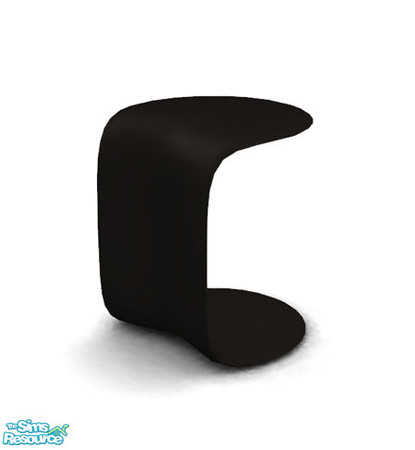 Sims 2 — Mondrian - Side Table Black Recolor by Murano — Black plastic side table in contemporary design.