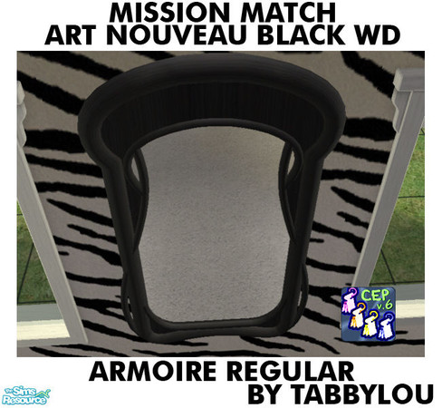 Sims 2 — TL - MM Art Nouveau Wall Mirror OrigBlack by TabbyLou — St. Ajoque Reproductions "See Plus" Mirror