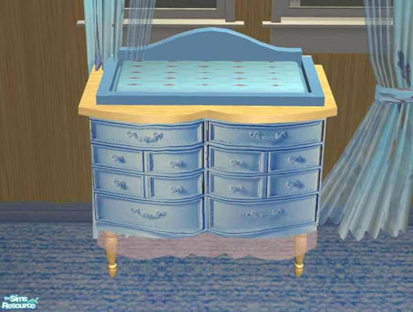 Sims 2 — Twilight Nursery - TC 50 - Baby Table by Riverwillows — Lovely blue baby table. Part of the Twilight Nursery by