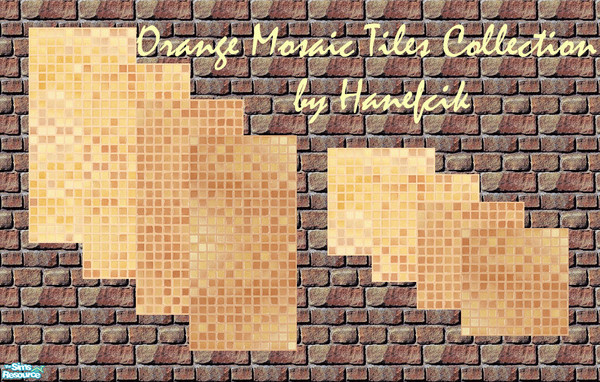 Sims 2 — Orange Mosaic Tiles Collection by Hanefcik — Do you want to give Your Sims' bathrooms a unique yet modern look?