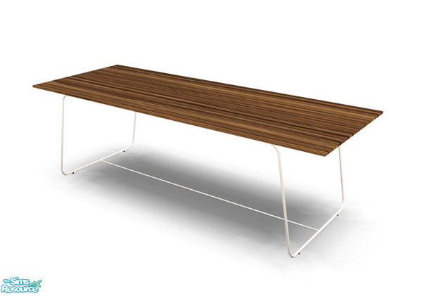 Sims 2 — Mondrian - Dining Table Zebrano Recolor by Murano — Puristic dining table in zebrano wood.