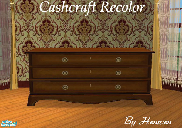 Sims 2 — Rose Walnut Sideboard 02 recolor by Henwen — Recolor of Cashcraft\'s \"Roselynde\" in a rich walnut