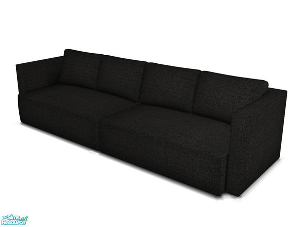 Sims 2 — Mondrian - Sofa Black Recolor by Murano — Contemporary sofa with black fabric.
