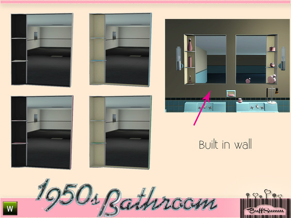 Sims 3 — 1950s Bathroom Wallmirror 1x1 L by BuffSumm — Part of the *1950s Bathroom* ***TSRAA***