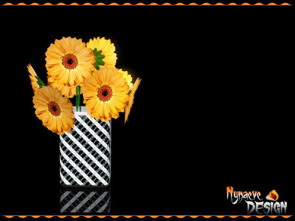 Sims 3 — Gerbera Vase by NynaeveDesign — This Orange Gerbera is very popular and widely used as a decorative garden plant