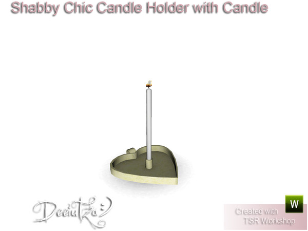 Sims 3 — Shabby Chic Clutter Candle Holder With Candle by deeiutza — By deeiutza @TSR
