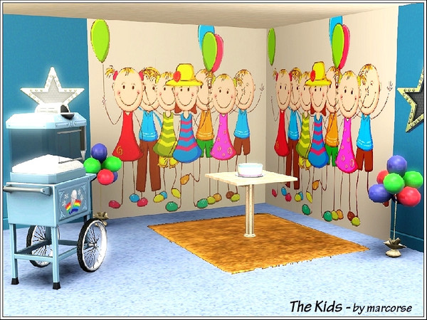 Sims 3 — The Kids Wallset_marcorse by marcorse — The Kids is a 3-panel wallset. These happy boys and girls are ready to