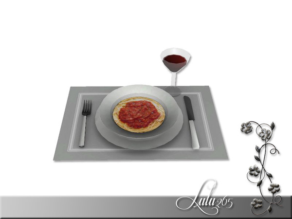 Sims 3 — Selago Dining Place Setting by Lulu265 — Part of the Selago Dining Set Fully CAStable Made by Lulu265 for TSR.