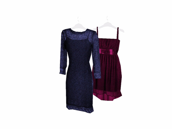 Sims 3 — White Cream Simple Clothes 2 by Flovv — Two evening dresses.