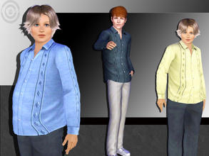 Sims 3 — Large Patter Stripe by pizazz — Men's long sleeve shirt with decorative designs in front and down the arms. Set