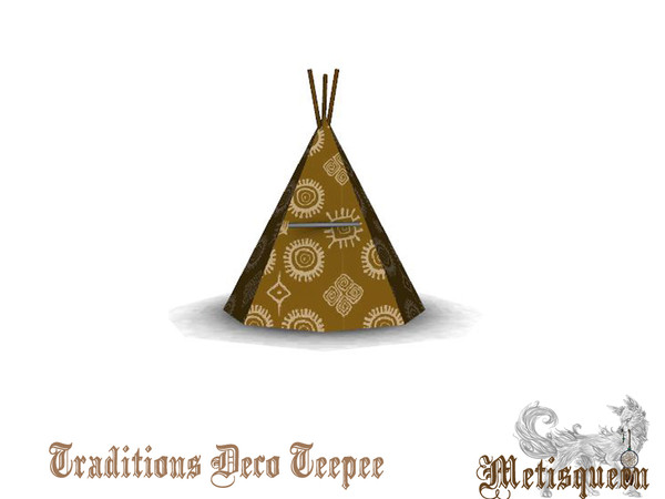 Sims 3 — Traditions Mini Teepee by metisqueen2 — This small teepee shaped deco object looks adorable on the included