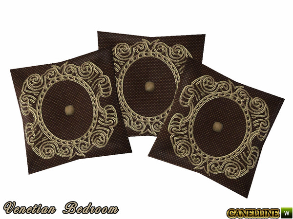 Sims 3 — Venetian Bedroom. Decorative Recolorable Pillows by Canelline — Venetian Bedroom. Decorative Recolorable Pillows