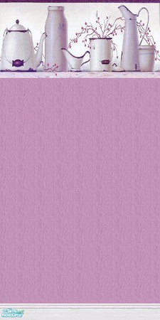 Sims 2 — Kitchen Pantry by jab1955 — Lavender wallpaper with a country style border