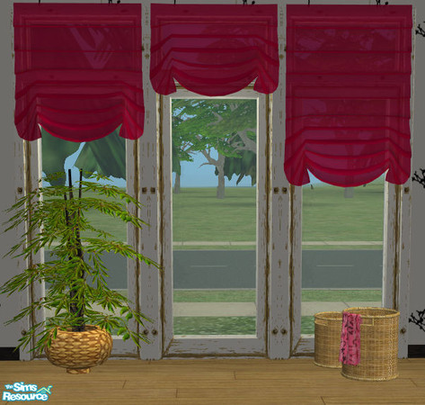 Sims 2 — red short by Sophel21 — transparent roman blinds in 5 colors and 3 sizes (short, halflong and long). Mesh by