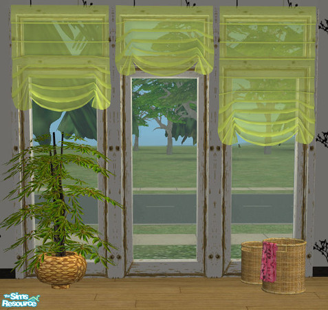 Sims 2 — apple short by Sophel21 — transparent roman blinds in 5 colors and 3 sizes (short, halflong and long). Mesh by