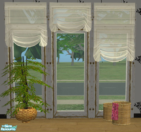 Sims 2 — ivory short by Sophel21 — transparent roman blinds in 5 colors and 3 sizes (short, halflong and long). Mesh by