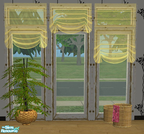 Sims 2 — yellow short by Sophel21 — transparent roman blinds in 5 colors and 3 sizes (short, halflong and long). Mesh by