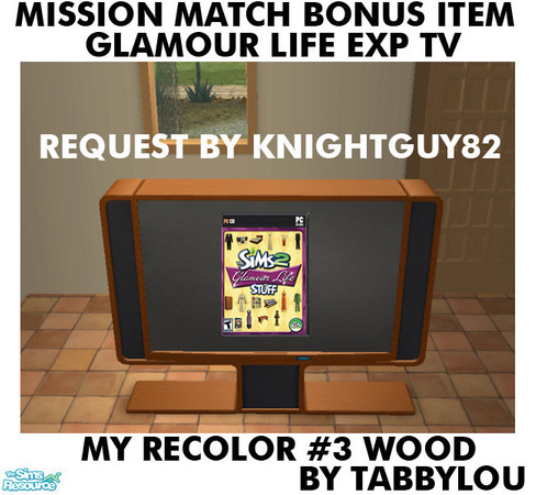Sims 2 — TL - MM GL BONUS Item - TV Recolor03Wd by TabbyLou — My Recolor #3 Wood Recolor of the BONUS Item from Glamour