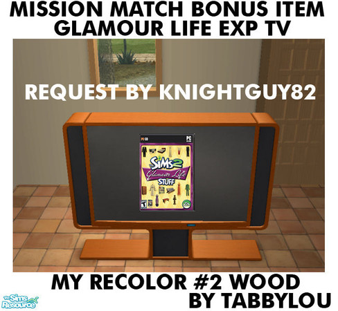 Sims 2 — TL - MM GL BONUS Item - TV Recolor02Wd by TabbyLou — My Recolor #2 Wood Recolor of the BONUS Item from Glamour