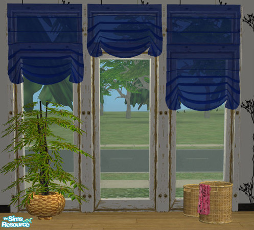 Sims 2 — blue long by Sophel21 — transparent roman blinds in 5 colors and 3 sizes (short, halflong and long). Mesh by
