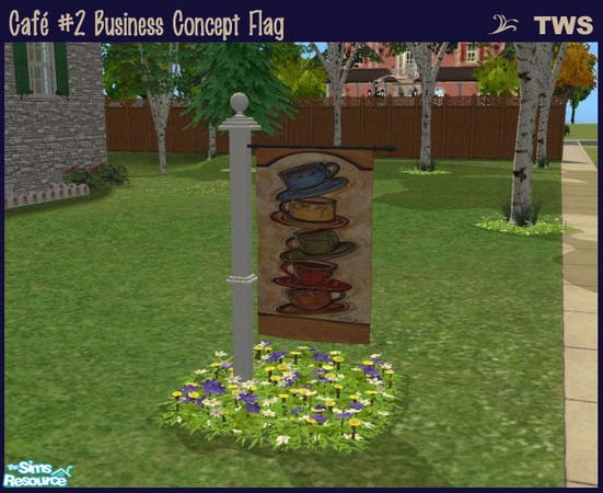 Sims 2 —  by wildstar24 — Features a stack of multi-coloured coffee cups and saucers.