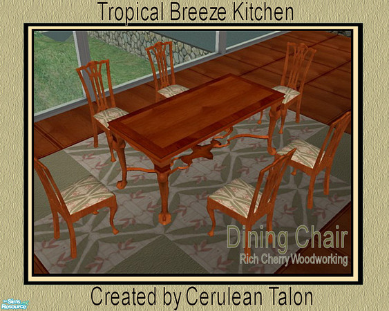 Sims 2 — Tropical Breeze Kitchen - Dining Chair by Cerulean Talon — Light tropical breezes make this kitchen a dream come