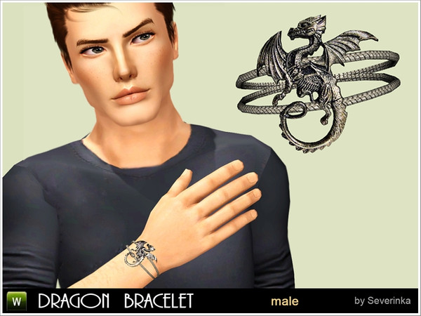 Sims 3 — Dragon bracelet by Severinka_ — Accessory for men - a bracelet in the form of a dragon. On right hand. A