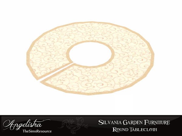 Sims 3 — Silvania Round Tablecloth by Angelistra — Beautify your round garden table with this lovely tablecloth! TSR: