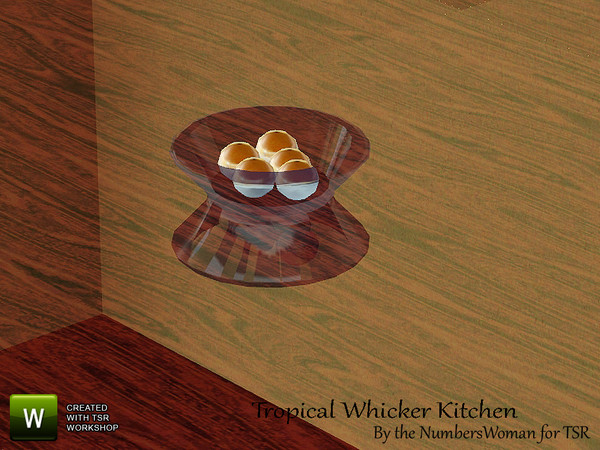 Sims 3 — Tropical Whicker Kitchen Fruit Vase by TheNumbersWoman — "Whicker" furnishings for that tropical