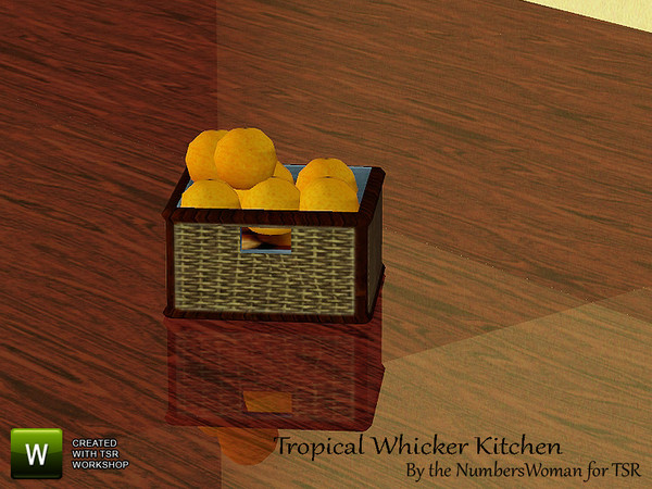 Sims 3 — Tropical Whicker Kitchen Basket of Oranges by TheNumbersWoman — "Whicker" furnishings for that