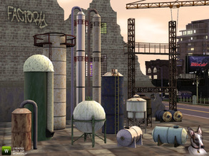Sims 3 — Industrial Tanks and Silos by Cyclonesue — Another instalment in my Factory series: industrial, urban and