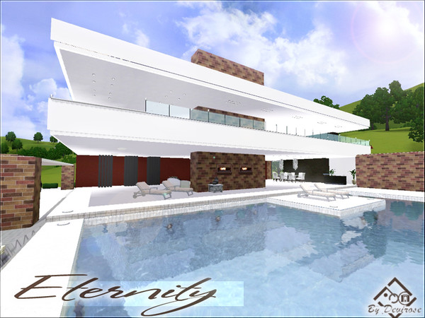 Sims 3 — Eternity  by Devirose — The house is on two floors. Bright, modern, fully equipped with swimming pool and